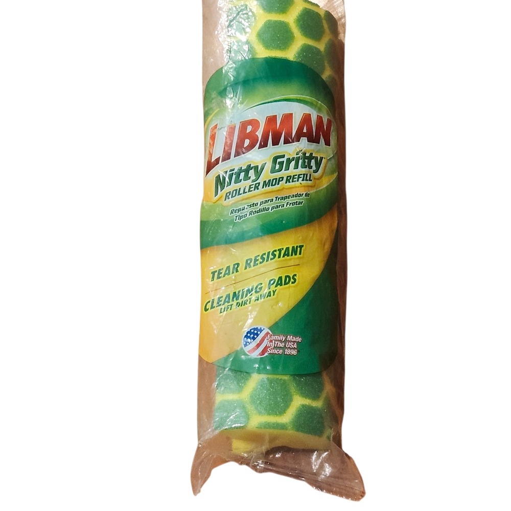 Libman Nitty Gritty Roller Mop Refill Green Yellow Tear Resistant 2011